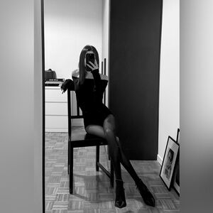 Zara Long Sleeve Hosiery Bodysuit Black XS-S NWT